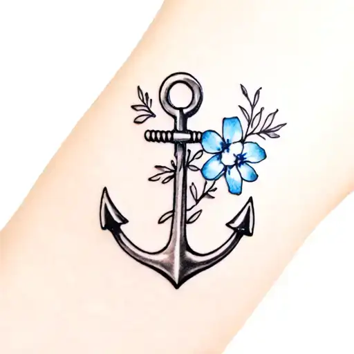 Anchor And Forget Me Not Flower