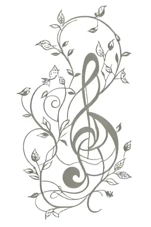 Treble Clef Forest Birds