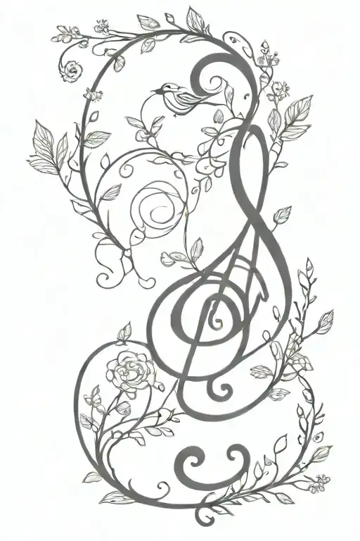 Treble Clef Forest Birds