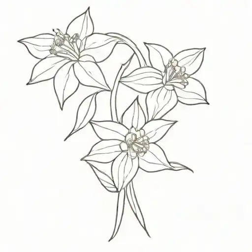 Lily And Narcissus Flowers Intertwined