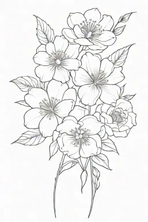 January February March December Birth Flower Bouquet