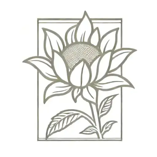 Vintage Matchbox With A Small And Simple Sunflower Design On The Front