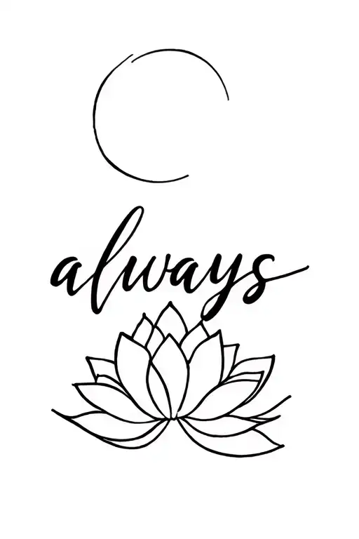 The Word Always With Lotus Flower At The End