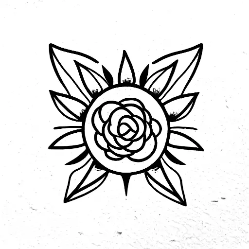 Capricorn Glyph With Sunflower