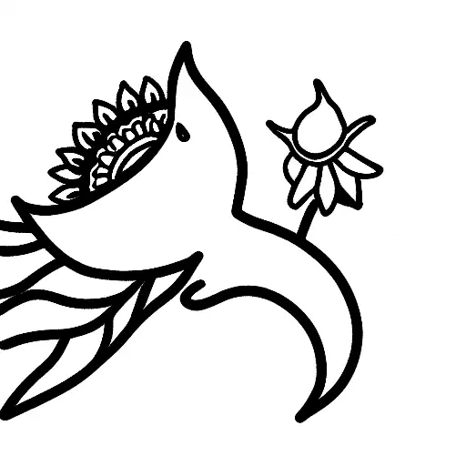 Sea Goat With Sunflower
