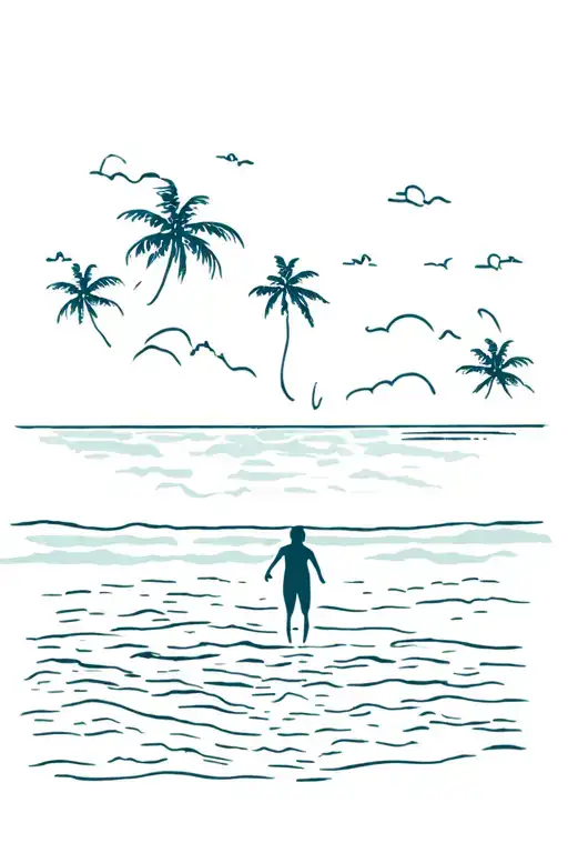 Beach With A Silhouette