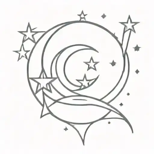 Crescent Moon With A Star