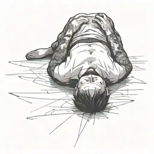 A Sad Person Laying On The Floor