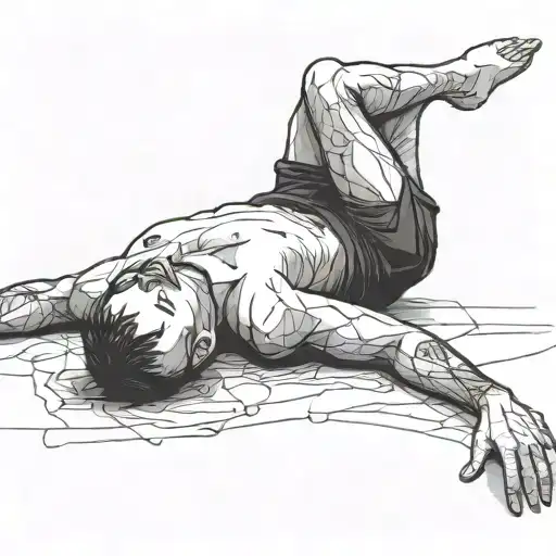 A Sad Person Laying On The Floor