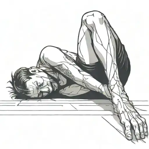 A Sad Person Laying On The Floor