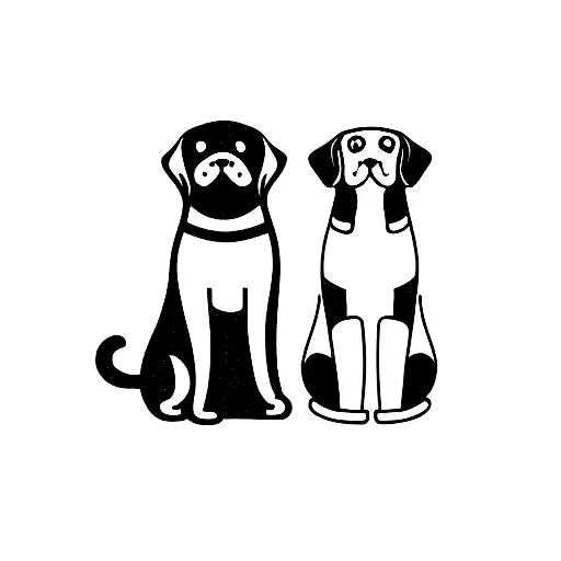 Dog And Cat Sitting Next To Eachother