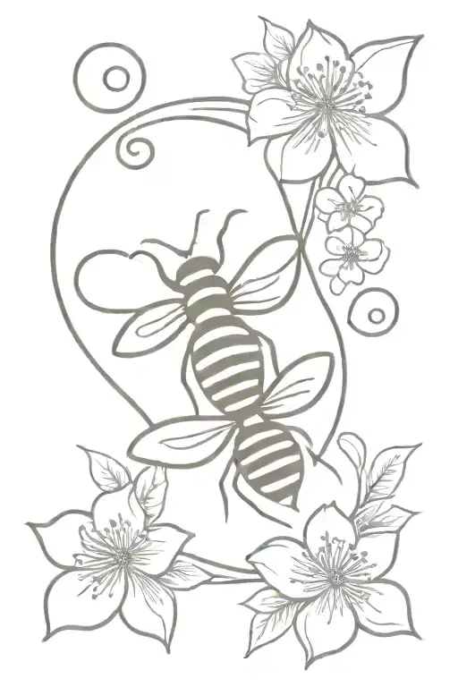 Treble Clef Bee Cherry Blossom