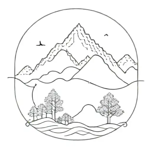 One Waiving Line One Straight Line One Dotted Line Parrallel