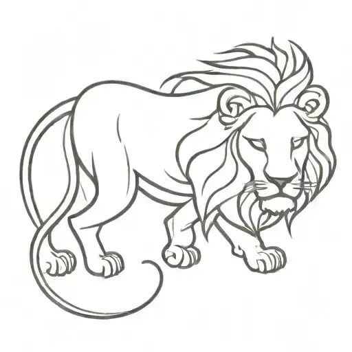 Incorporate Drum And Bass Music Waves Into A Minimalist Lion Design