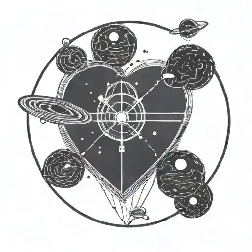 A Satellite Shaped Like A Love Heart In Space Enshrouded By A Circle