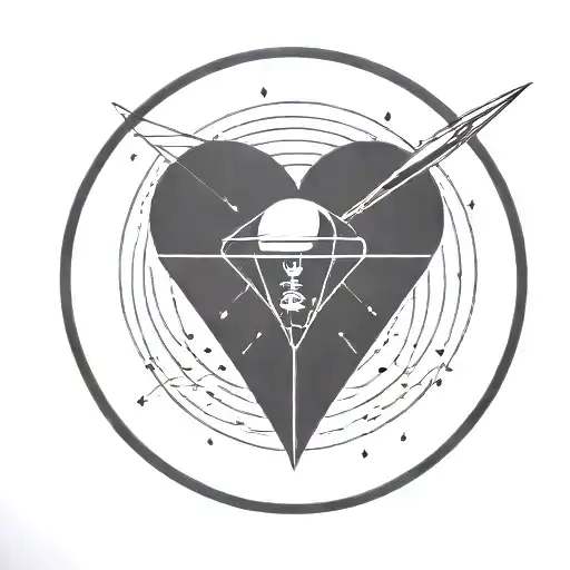 A Satellite Shaped Like A Love Heart With Sharp Angles In Space Enshrouded By A Circle