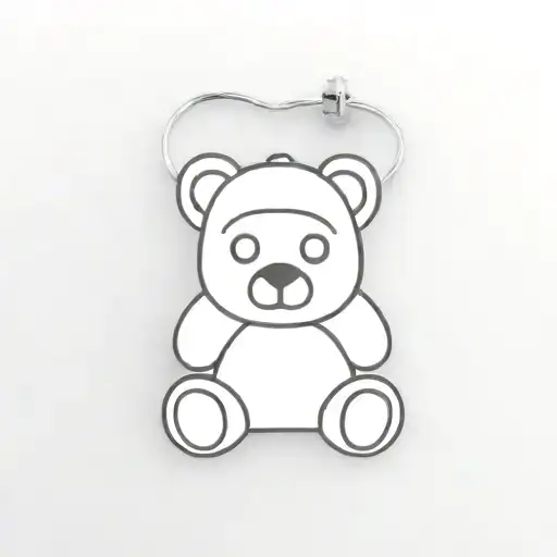 Fine Line Teddy Bear Sitting Hoop Earring In Ear Sitting