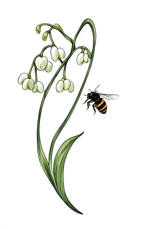 Lily Of The Valley With Bumble Bee Pollinating