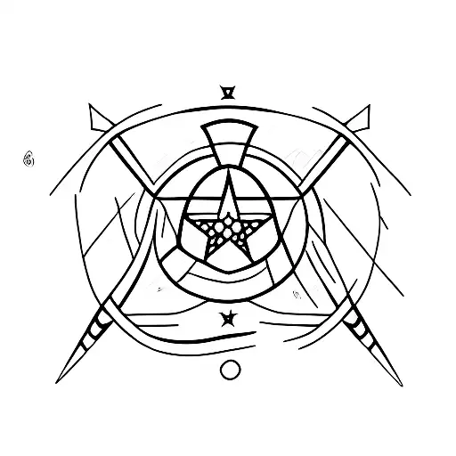 Black 5 Point Star With Border