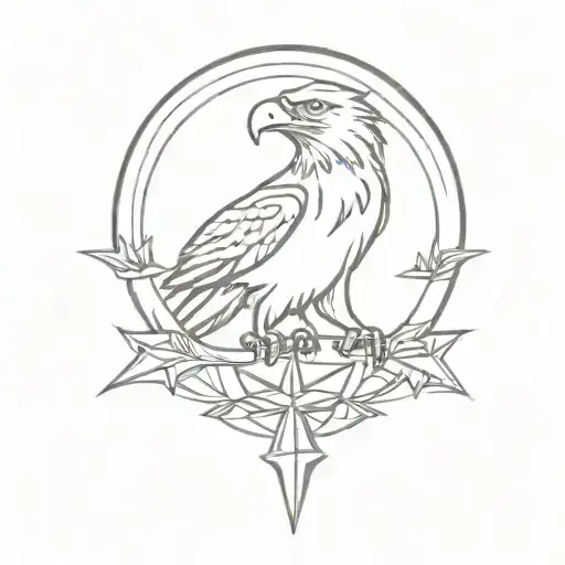 Eagle And Compass Rose In Its Beak