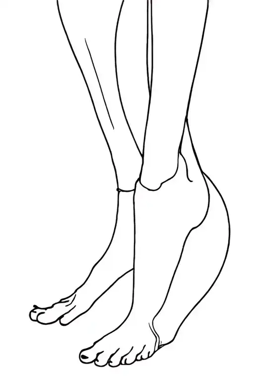 Abstract Thin Smooth Neat Lines From The Hip To The Bone Of The Foot