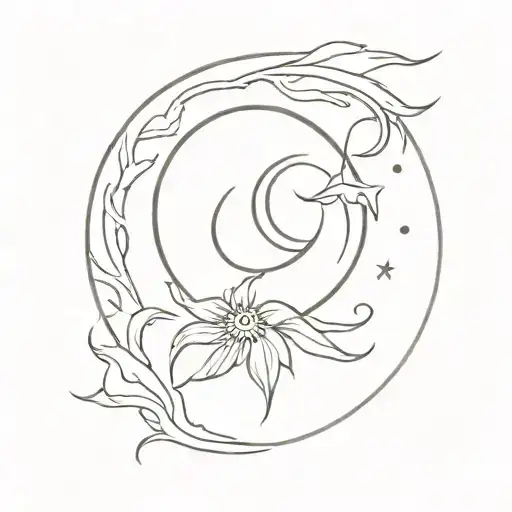 Moon Sun Symbol Combined