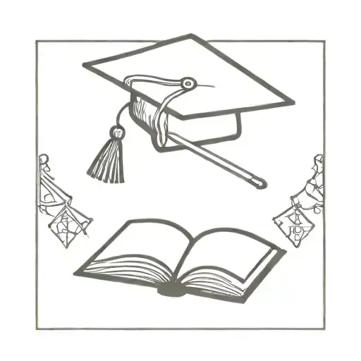 Math Symbols Incorporated With A Graduation Cap And A Closed Book