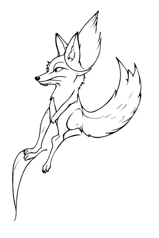 Fox Jumping Down The Face On The Front Paws