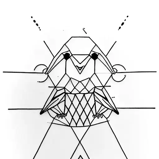 A Minimalist Tattoo Of Geometric Penguin