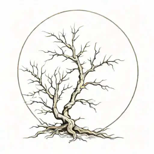 Moon Consisting Of Many Thorny Roots Growing Down