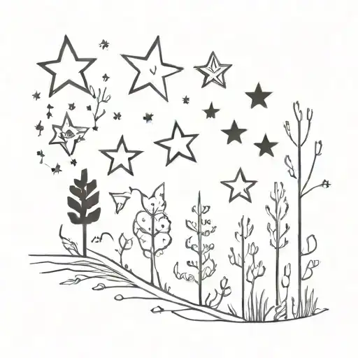 Forest Creepy Cute Stars Flowers