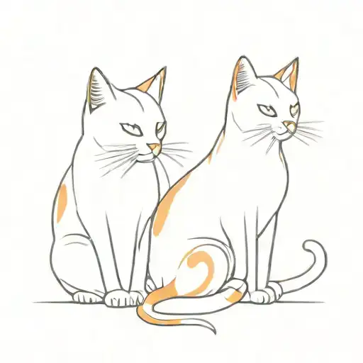 White And Orange Cat For Couple