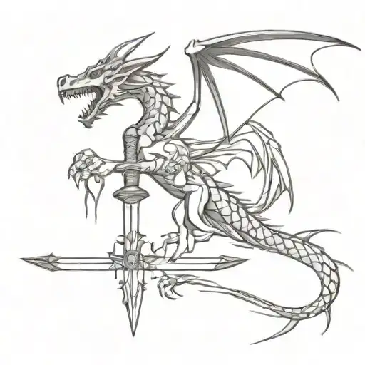 Dragon And Sword Wrapped