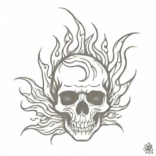 Skull Fire Flames