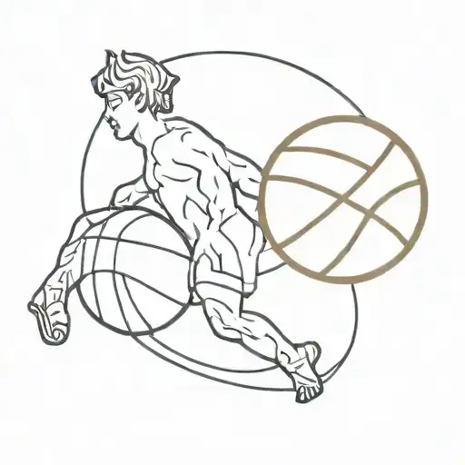 Mix Of A Symbol Of Ancient Greece And Basketball And Boxing