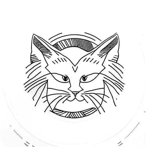 A Minimalist Tattoo Of A Cat Sitting On Top Of A Vinyl Record