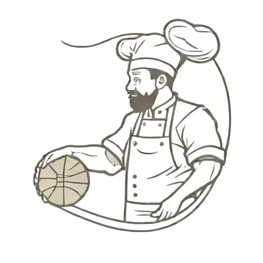 Chef Making Food And Playing Basketball