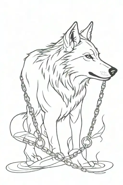 Wolf With Chains