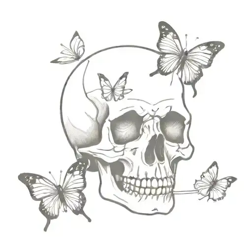 Skull And Butterfly
