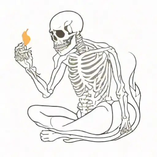 Skeleton In Flames Smoking