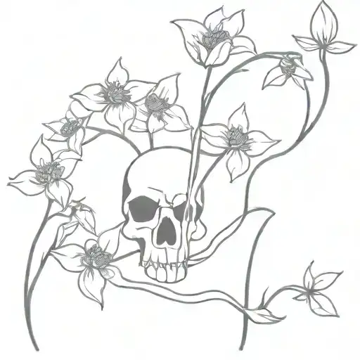 Skeleton And Daffodils