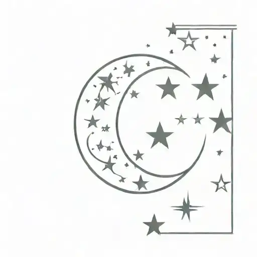 Moon And Stars With The Name Astrid