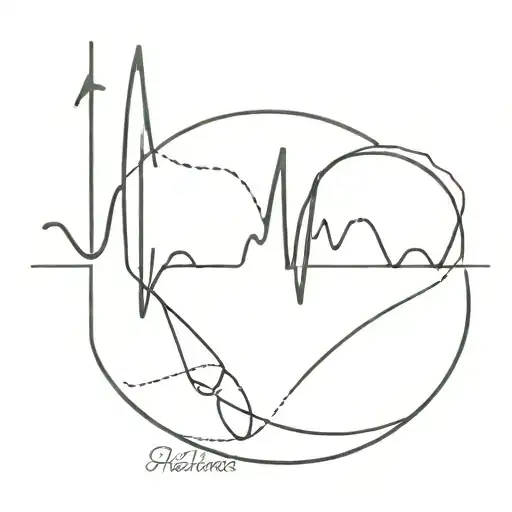 Heartbeat Line Forming The Word