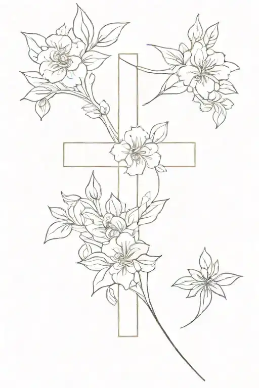 Cross With Flowers
