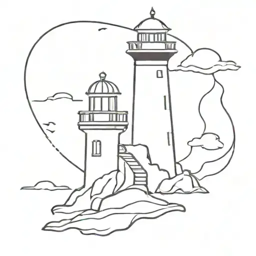 A Small Lighthouse With A Friendly Ghost In The Top