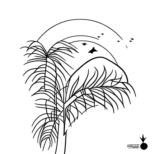 Palm Tree With Sunset