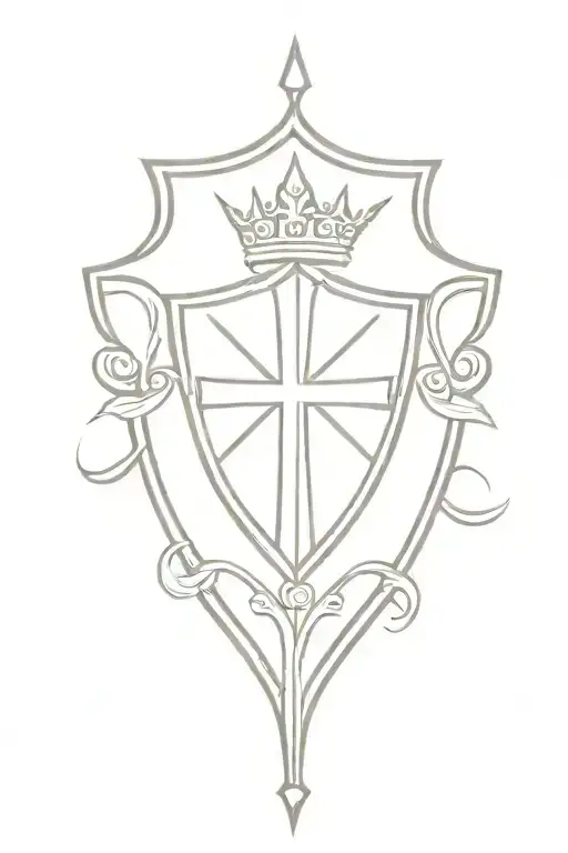 Croatian French Knight Shield Sword Cross