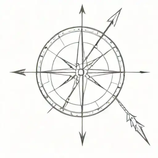 Compass With Arrow Going