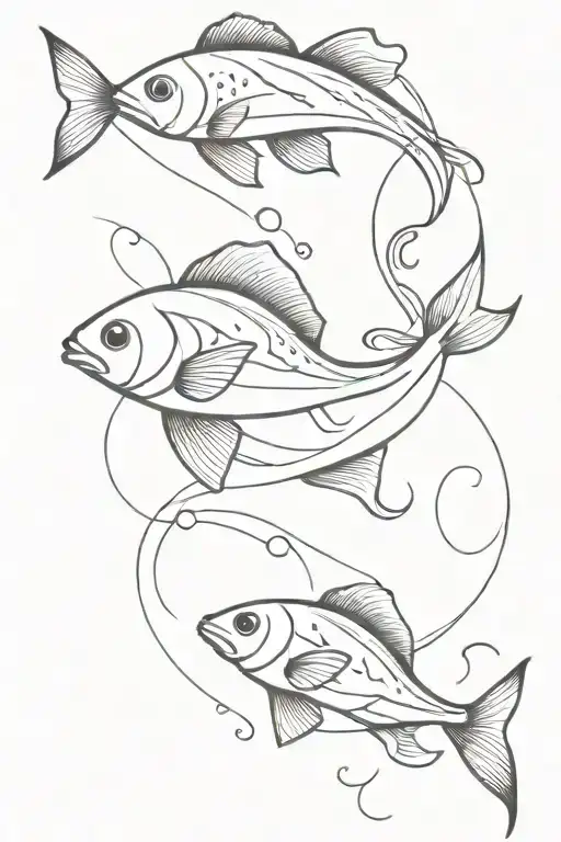 Pisces Fish With Smoke Lines
