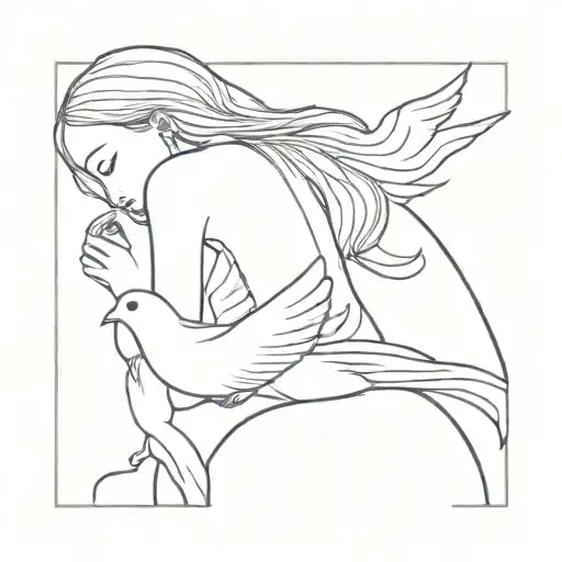 Girl And Dove Simple